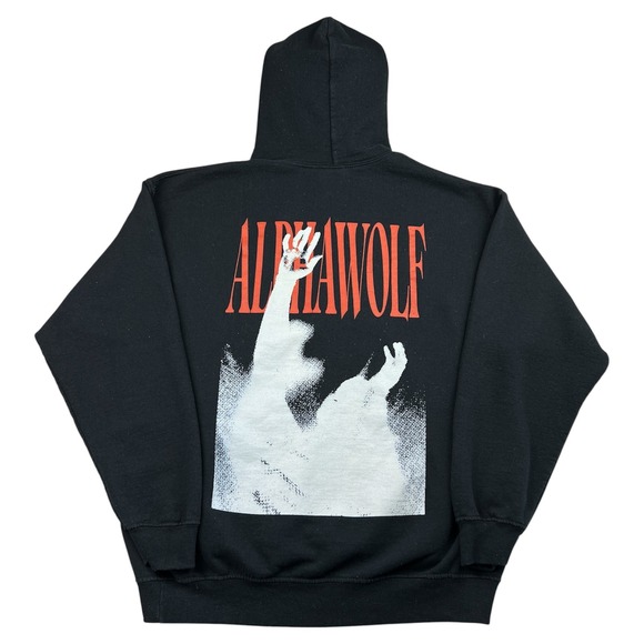 Alpha Wolf A Quiet Place To Die Hoodie Sweatshirt Mens Large Band Metalcore Punk - Picture 1 of 6